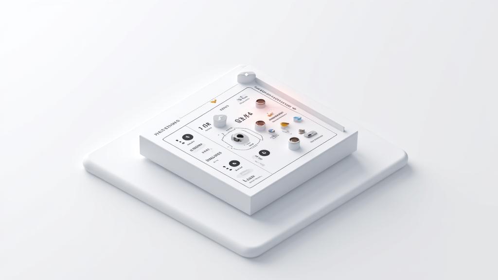 Tabla comparativa de dispositivos wearables mostrando iconos de características y datos clave.