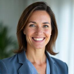 Dra. María González, co-fundadora de AlmaVivir, sonriendo cálidamente.