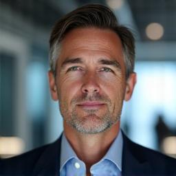 Lic. Carlos Ruiz, co-fundador de AlmaVivir, con un semblante de concentración y visión.