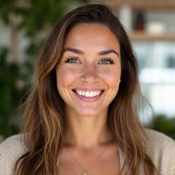 Ana García, nutricionista en AlmaVivir, sonriendo profesional y amablemente.
